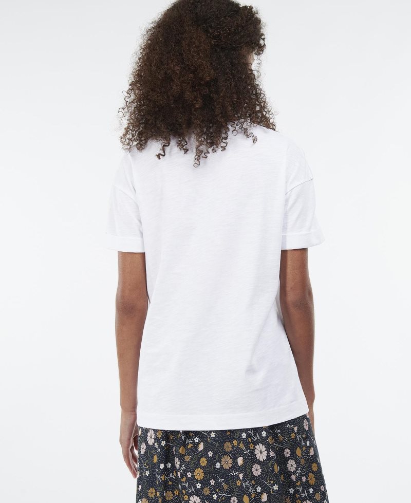 Barbour Cranmoor T-Shirt White | PIE895742