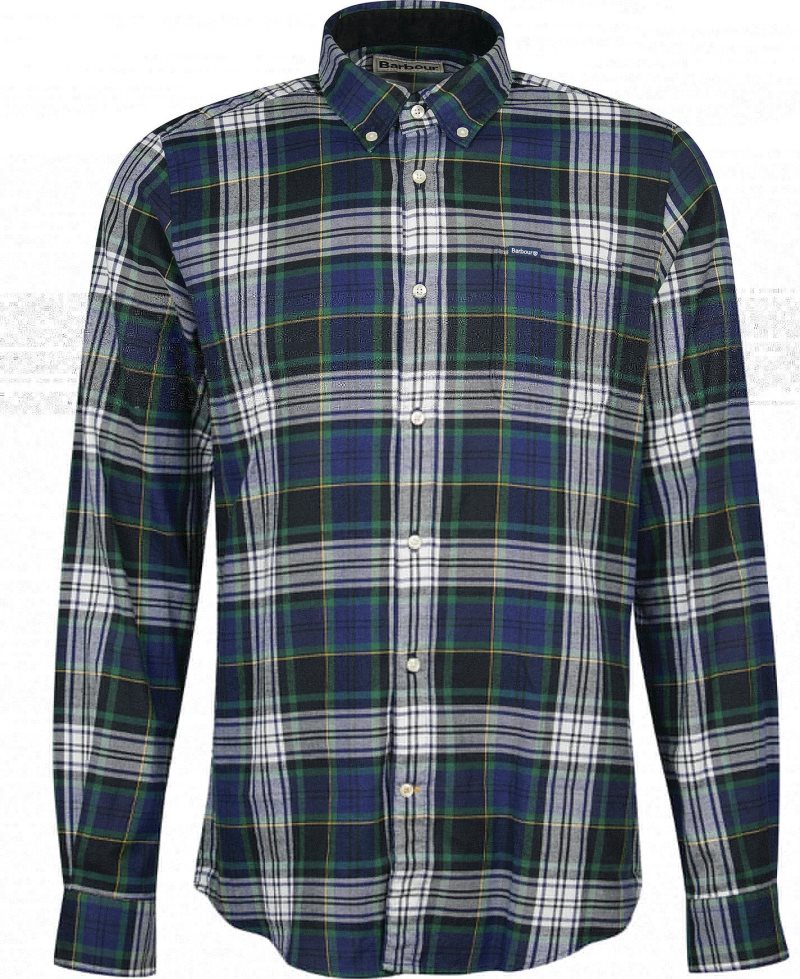 Barbour Crossfell Tailored Shirt Deep Blue | WQS164723