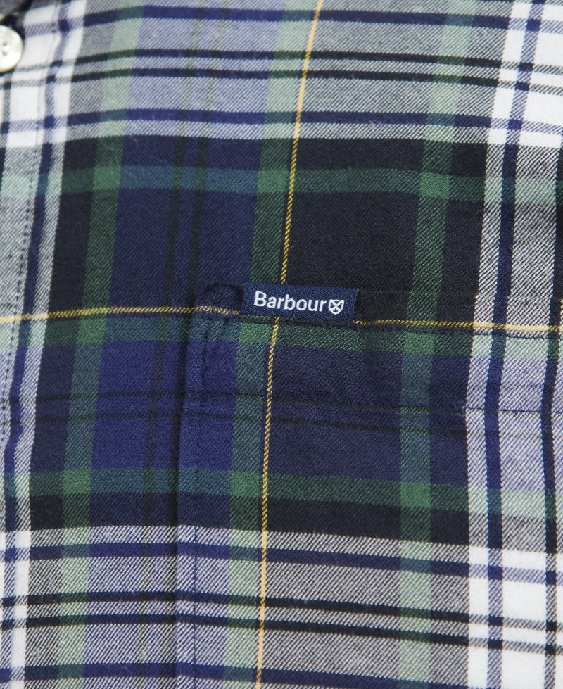 Barbour Crossfell Tailored Shirt Deep Blue | WQS164723