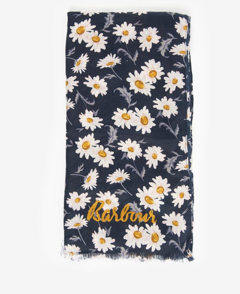 Barbour Daisy Print Wrap Navy | QGI564289