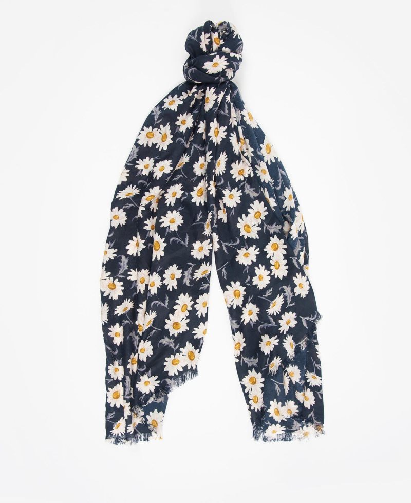 Barbour Daisy Print Wrap Navy | QGI564289