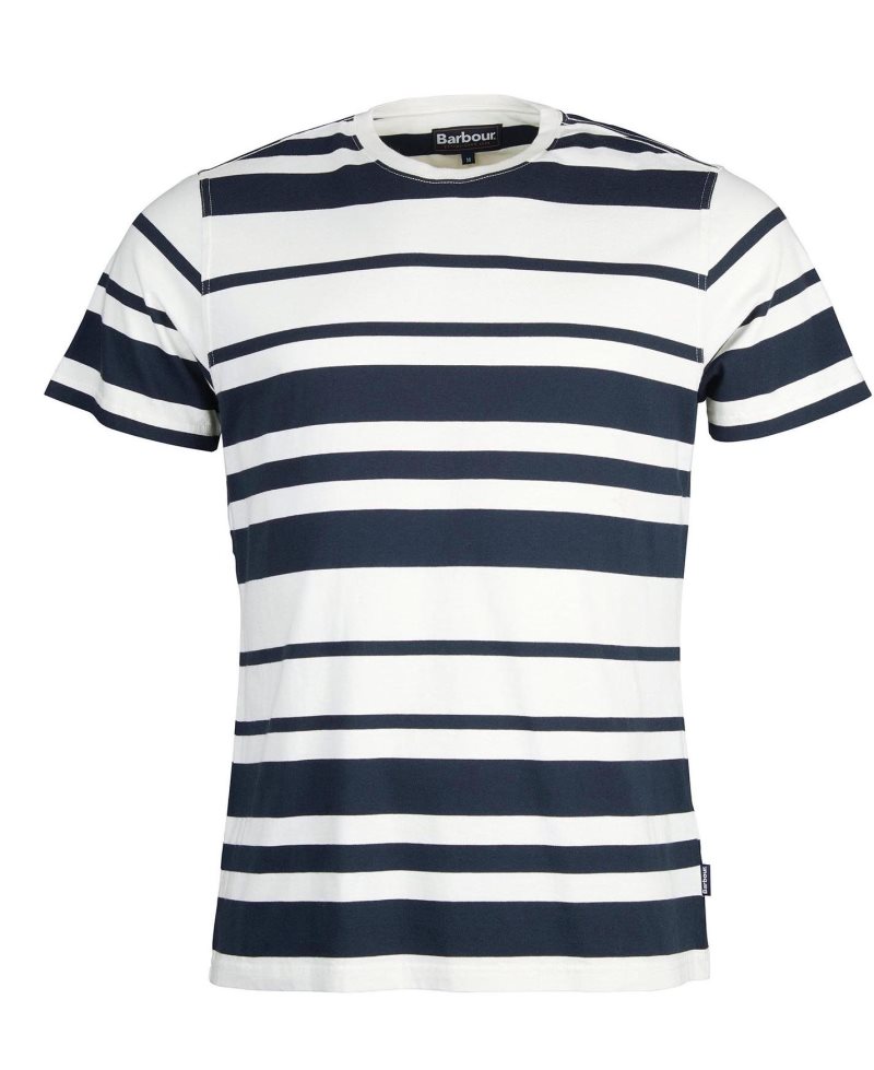 Barbour Davit Striped T-Shirt Antique White | HRU986453