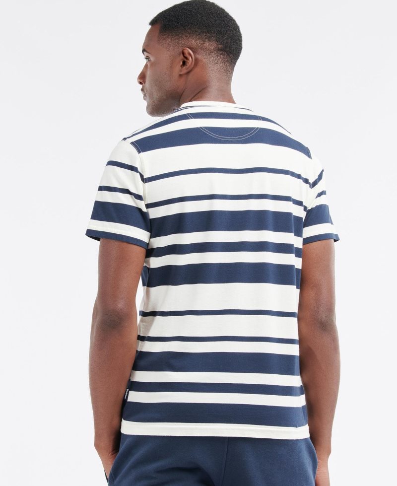 Barbour Davit Striped T-Shirt Antique White | HRU986453