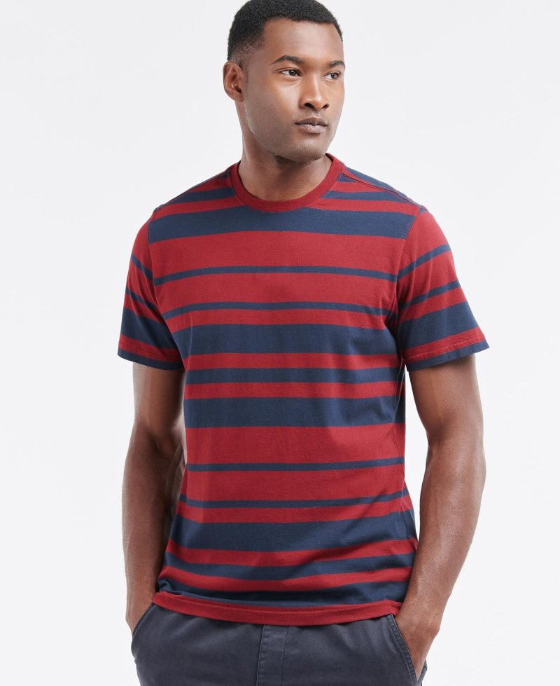 Barbour Davit Striped T-Shirt Antique White | LUK418752