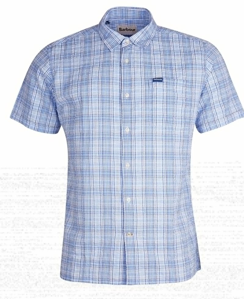 Barbour Deanhill Short Sleeve Summer Shirt Blue | THE418239