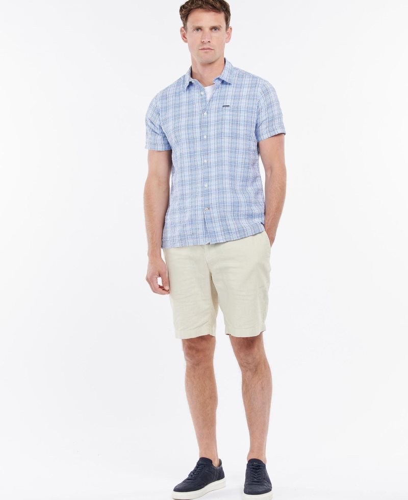 Barbour Deanhill Short Sleeve Summer Shirt Blue | THE418239