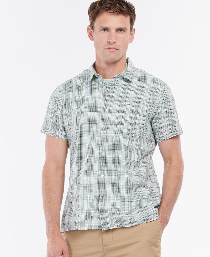 Barbour Deanhill Short Sleeve Summer Shirt Blue | TXH491803