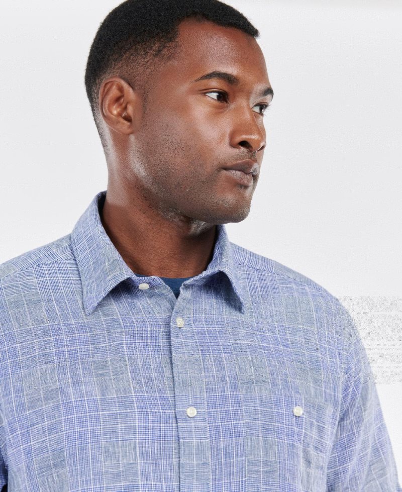 Barbour Drydock Tailored Shirt Blue | CZU431570