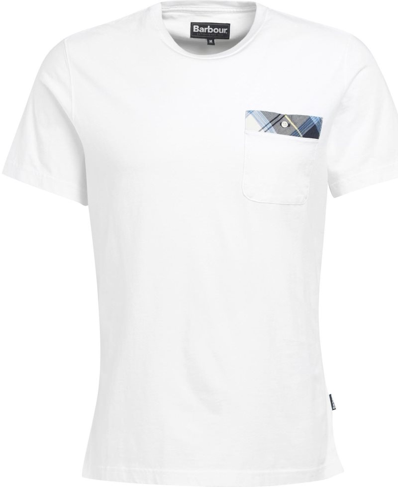 Barbour Durnbridge T-Shirt White | DQL658729