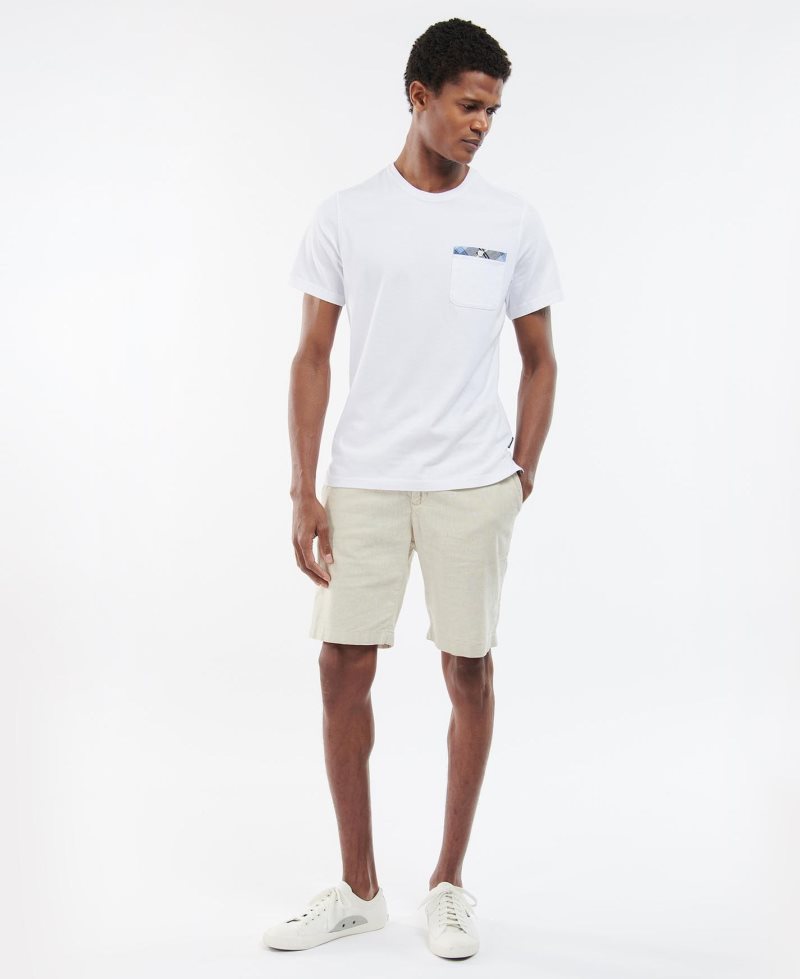 Barbour Durnbridge T-Shirt White | DQL658729