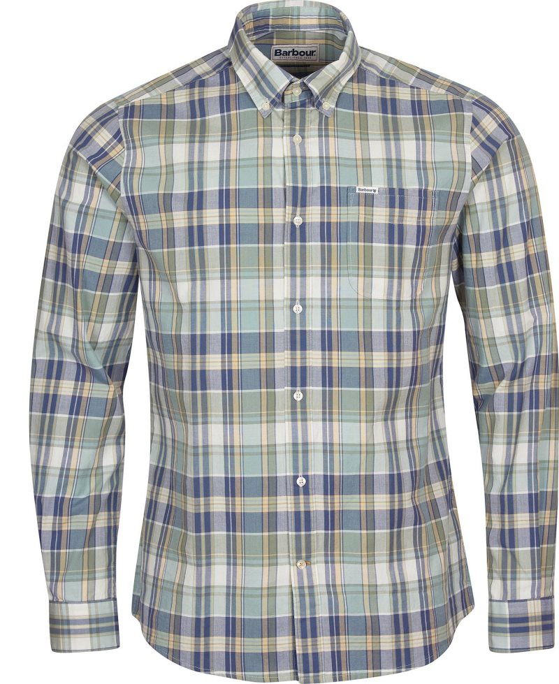 Barbour Elmwood Tailored Shirt Blue | OIJ761483