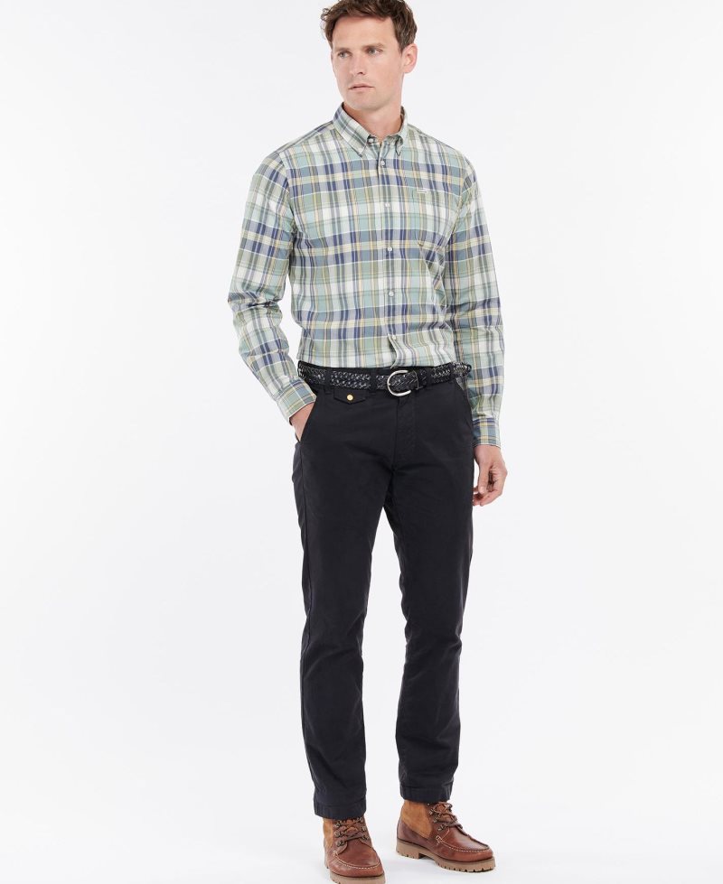 Barbour Elmwood Tailored Shirt Blue | OIJ761483