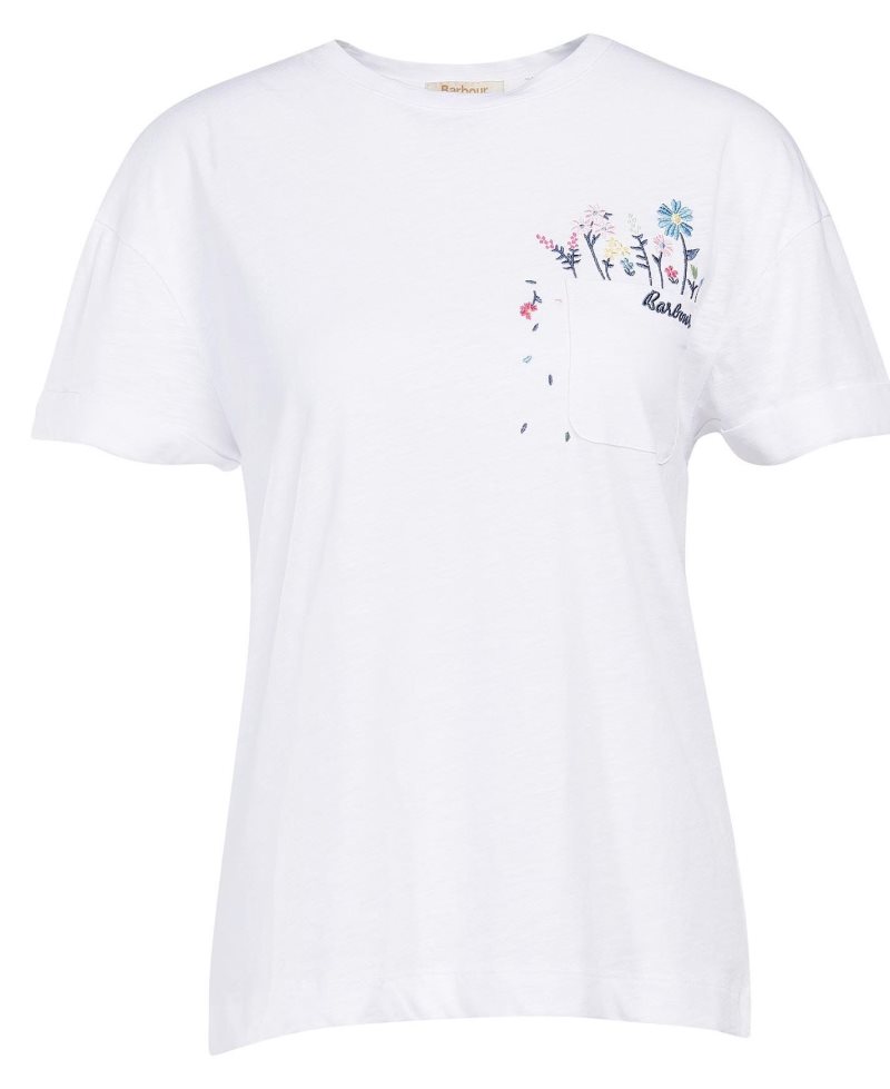 Barbour Evergreen T-Shirt White | LRS254670