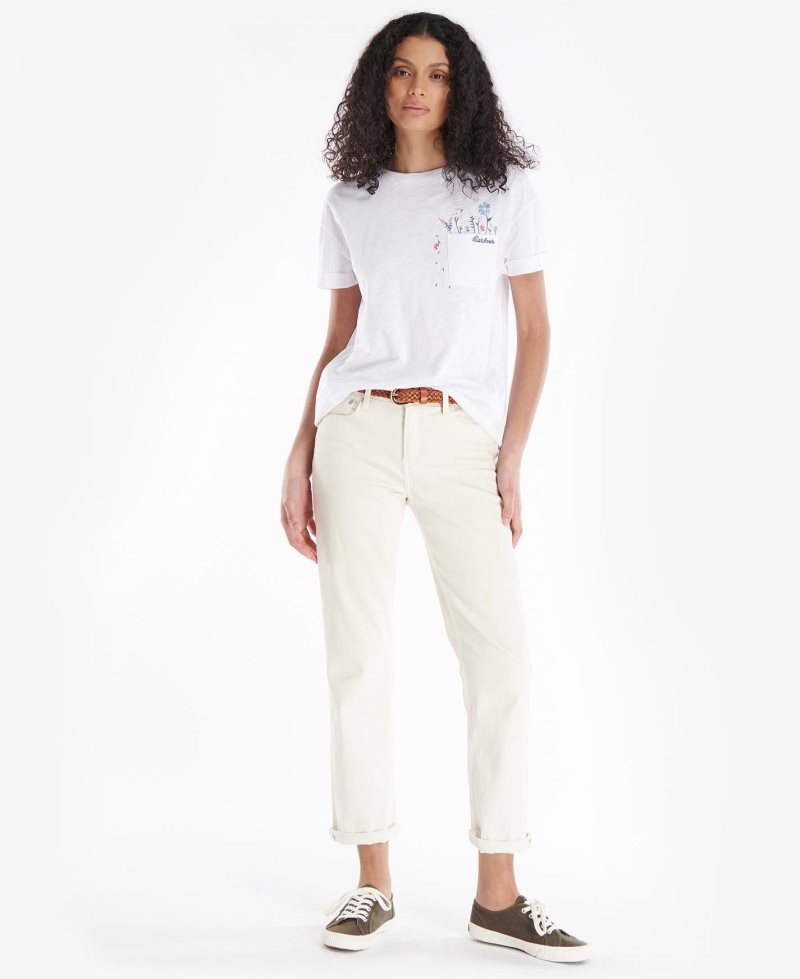 Barbour Evergreen T-Shirt White | LRS254670