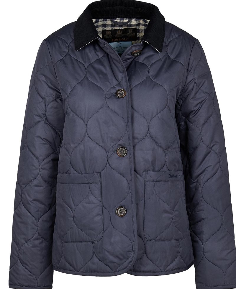 Barbour Explorer Ember Quilted Jacket Navy | UCO125387