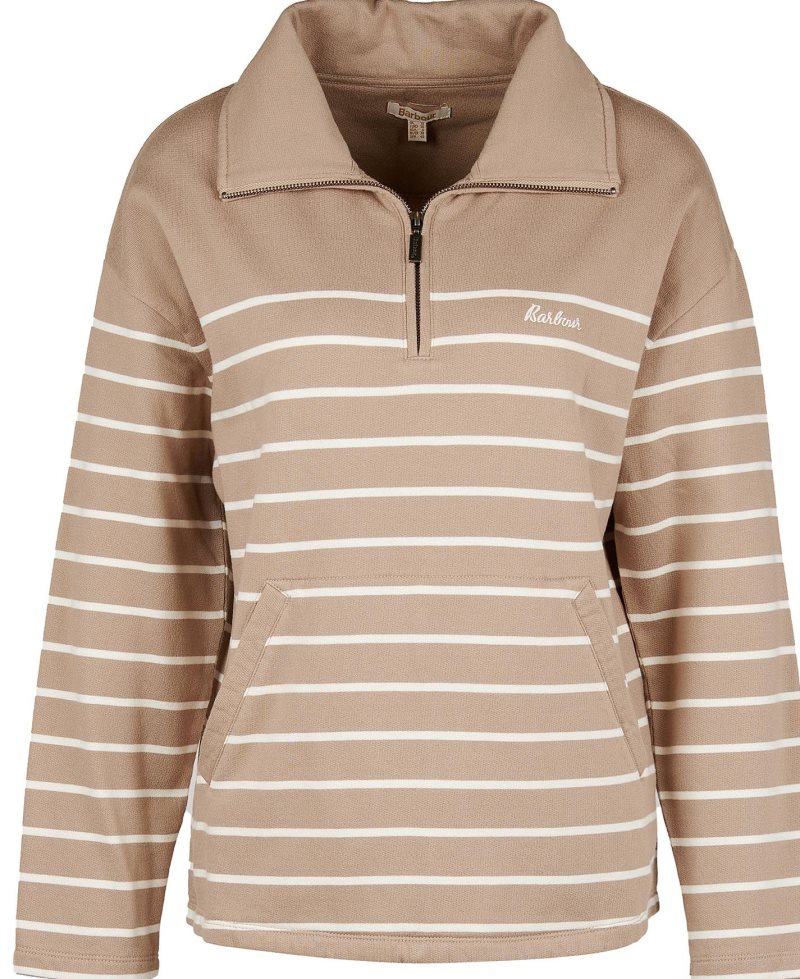 Barbour Explorer Ember Sweatshirt Sand Dune | NLD468750