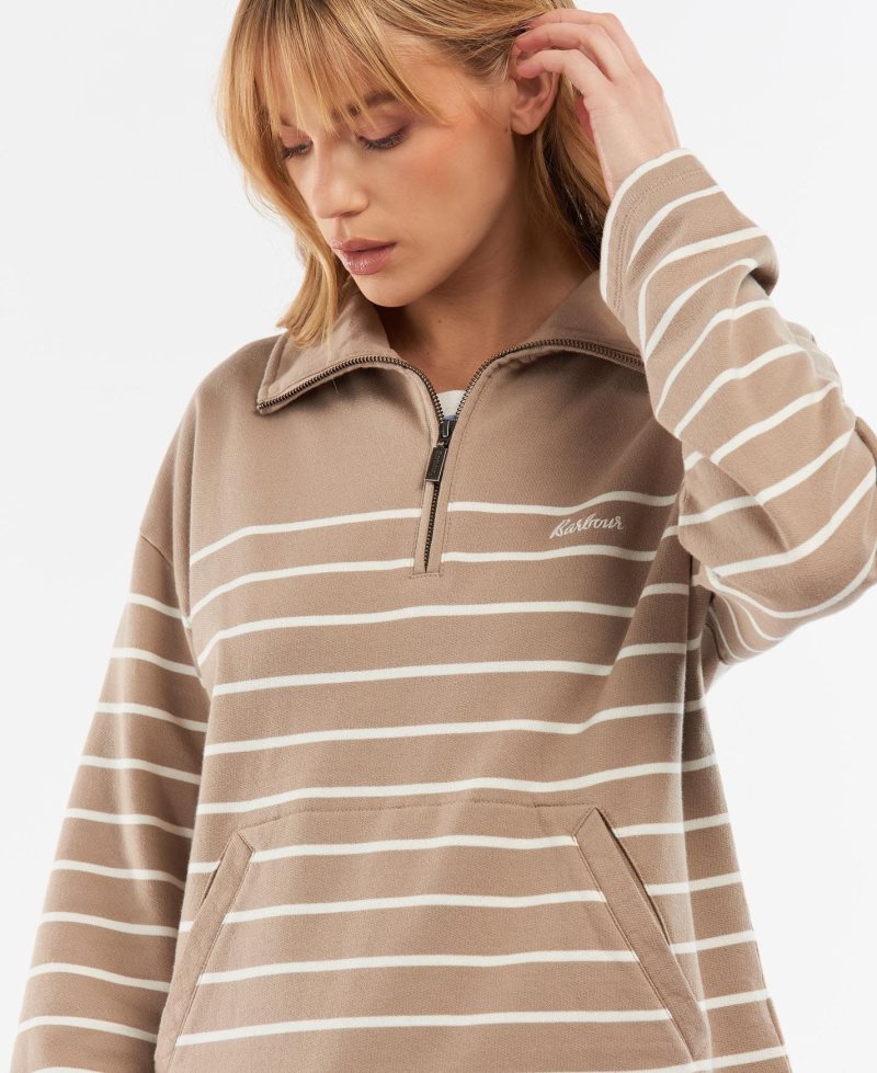 Barbour Explorer Ember Sweatshirt Sand Dune | NLD468750