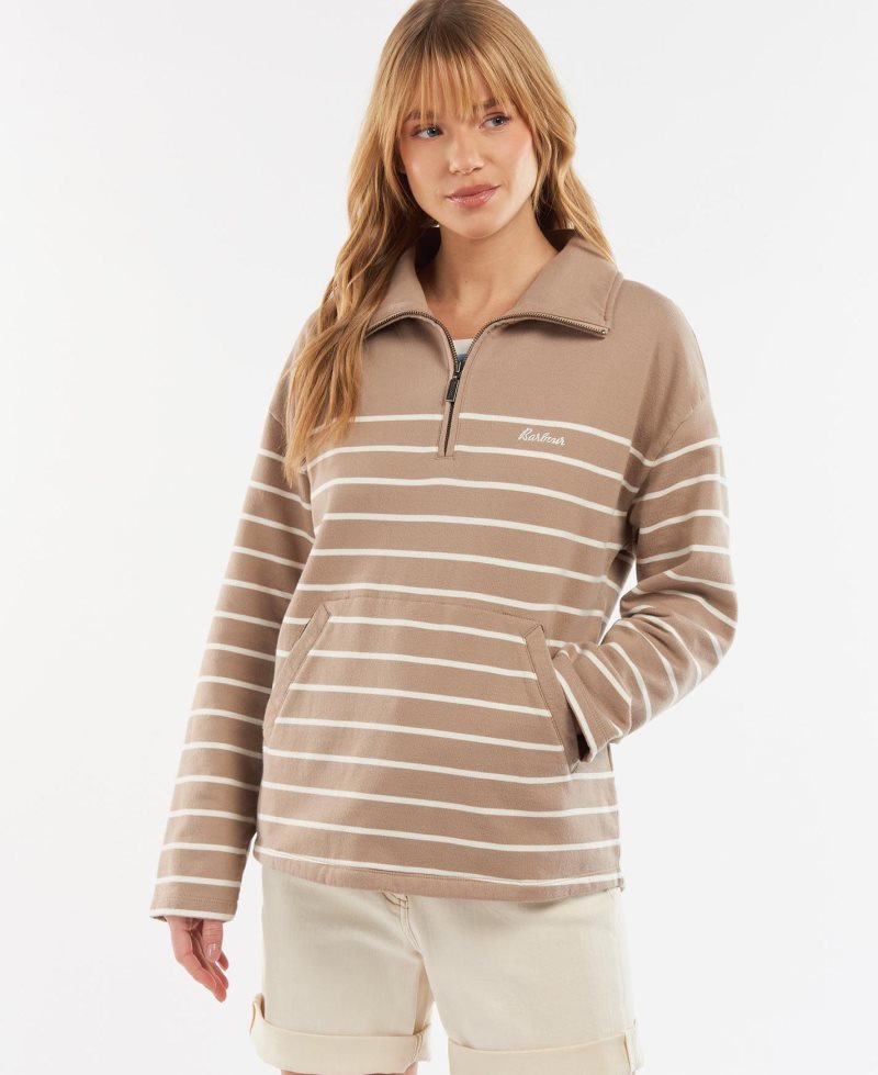 Barbour Explorer Ember Sweatshirt Sand Dune | NLD468750