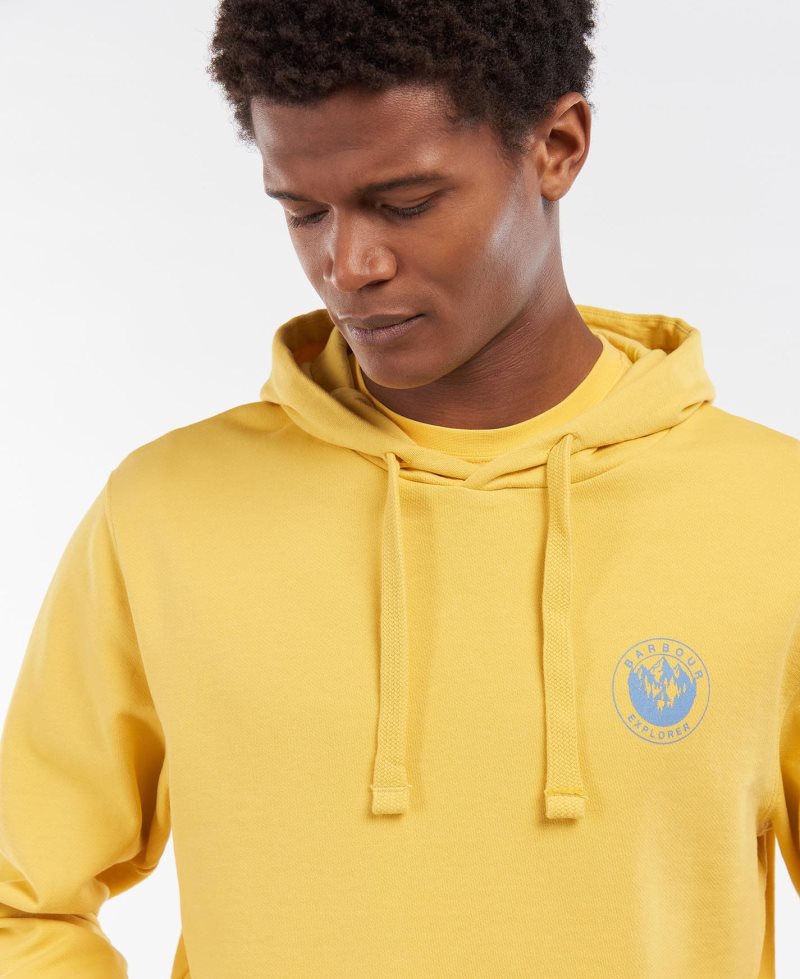 Barbour Explorer Hoodie Sunbleached Yellow | IPU095768