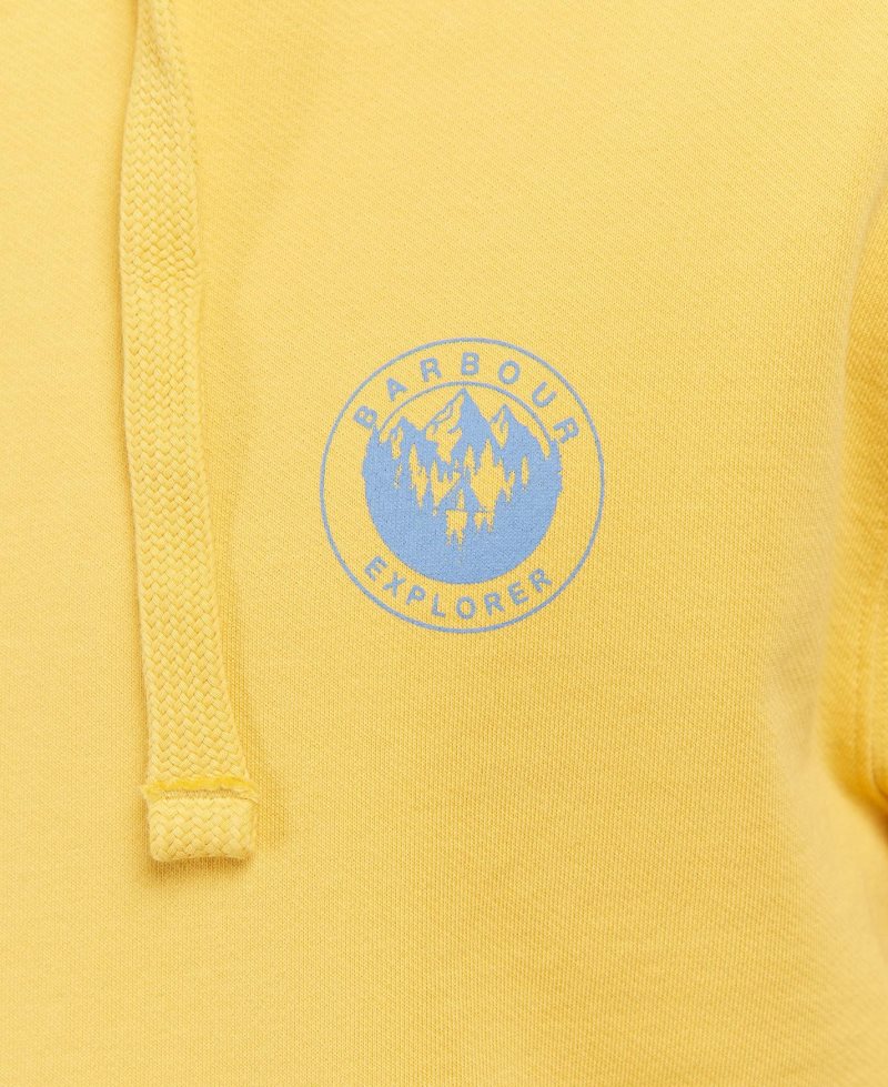 Barbour Explorer Hoodie Sunbleached Yellow | IPU095768