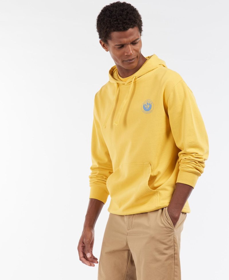 Barbour Explorer Hoodie Sunbleached Yellow | IPU095768