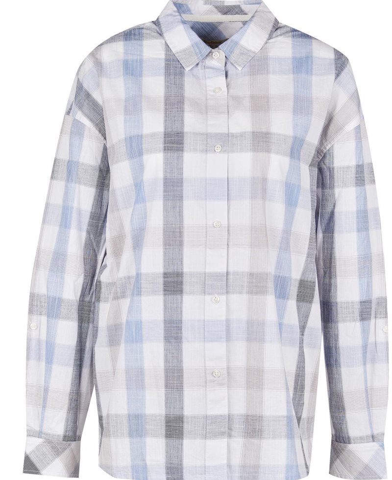 Barbour Explorer Lara Shirt Blue Check | ULJ615237