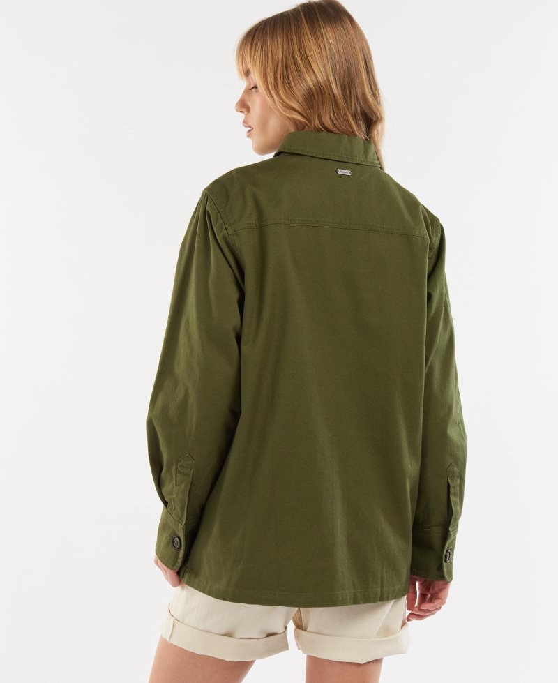 Barbour Explorer Marley Overshirt Dark Moss | VHA982046