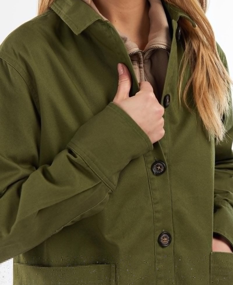 Barbour Explorer Marley Overshirt Dark Moss | VHA982046