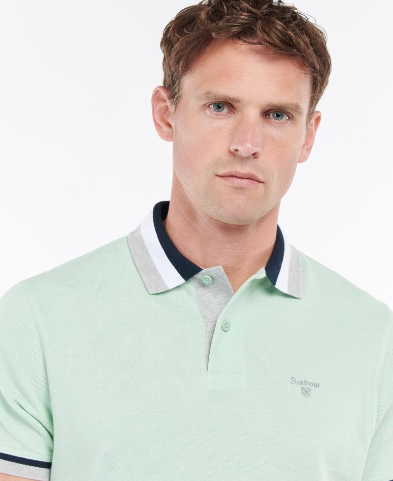 Barbour Finkle Polo Shirt Dusty Mint | EUI340169