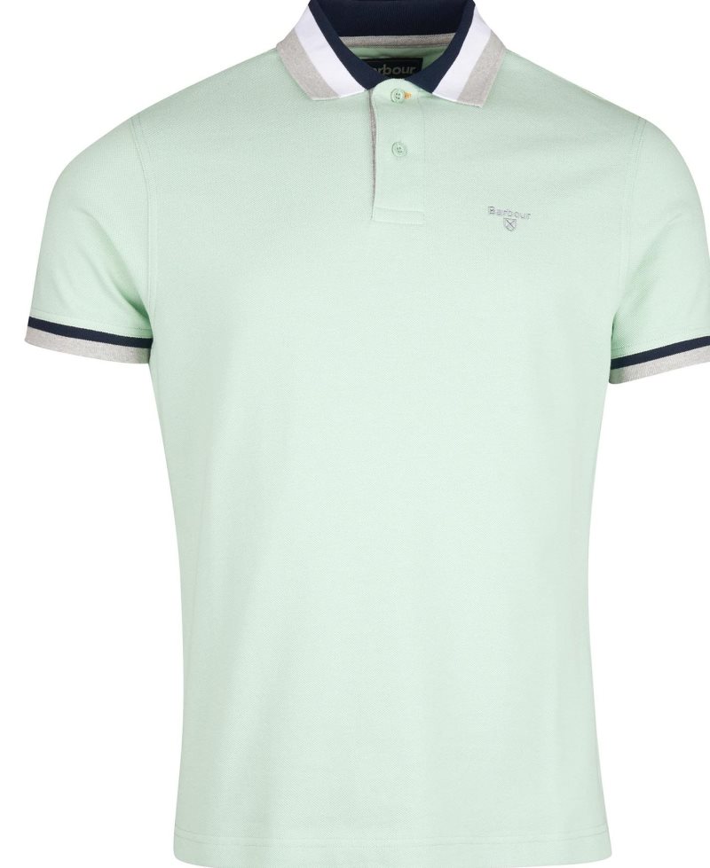 Barbour Finkle Polo Shirt Dusty Mint | EUI340169