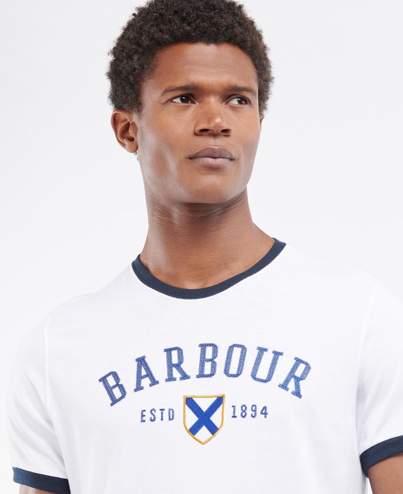 Barbour Freshman T-Shirt White | BCQ681520