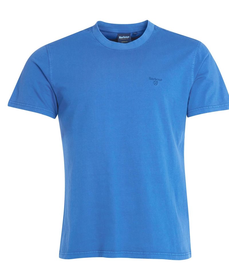 Barbour Garment Dyed T-Shirt Marine Blue | NBD932714