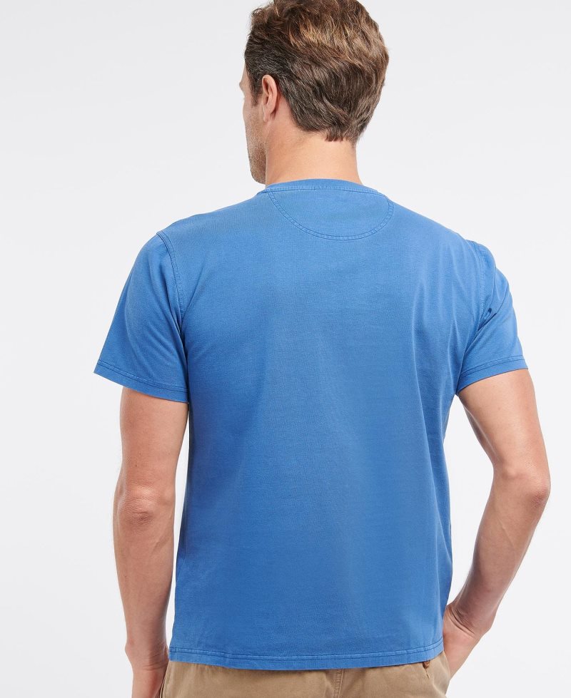 Barbour Garment Dyed T-Shirt Marine Blue | NBD932714