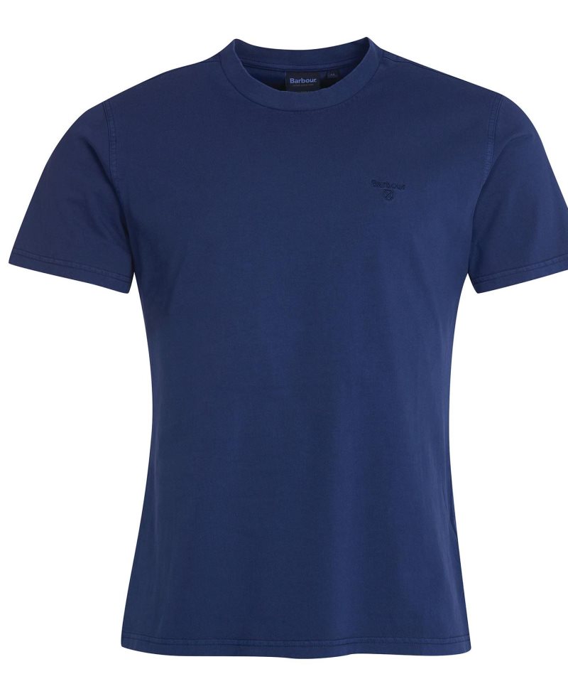 Barbour Garment Dyed T-Shirt Marine Blue | REY028735