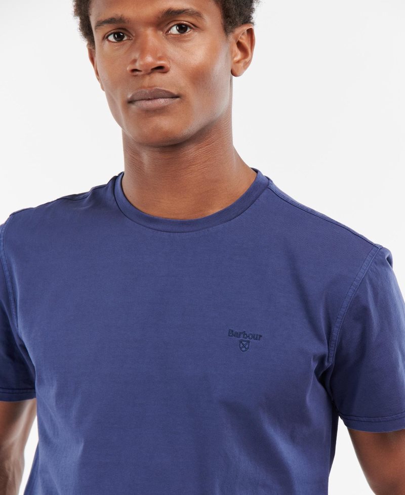 Barbour Garment Dyed T-Shirt Marine Blue | REY028735