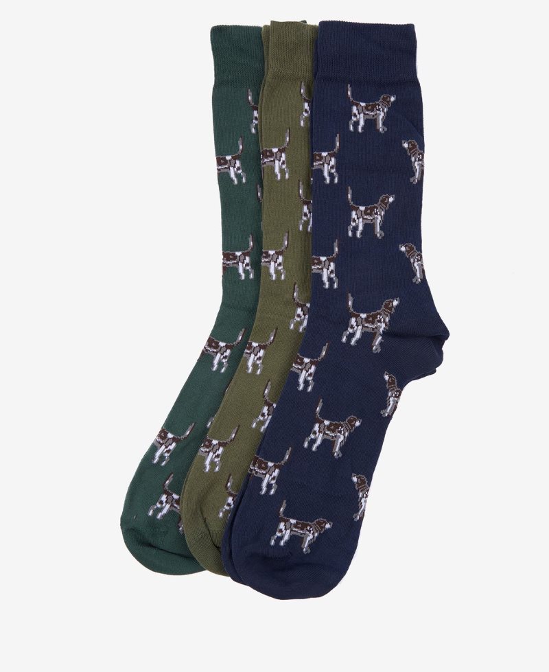 Barbour Geschenkset Socken Pointer Dog Winter Red | FYQ231465