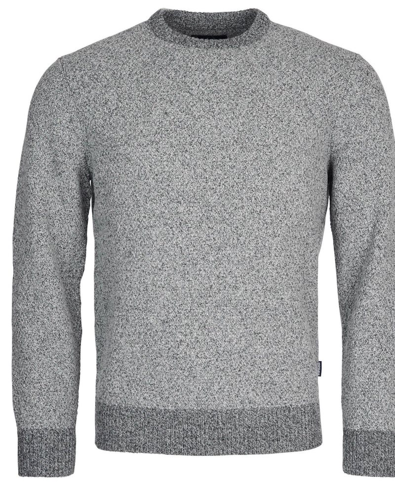 Barbour Harrison Knitted Crew Jumper Grey Marl | GOQ586901