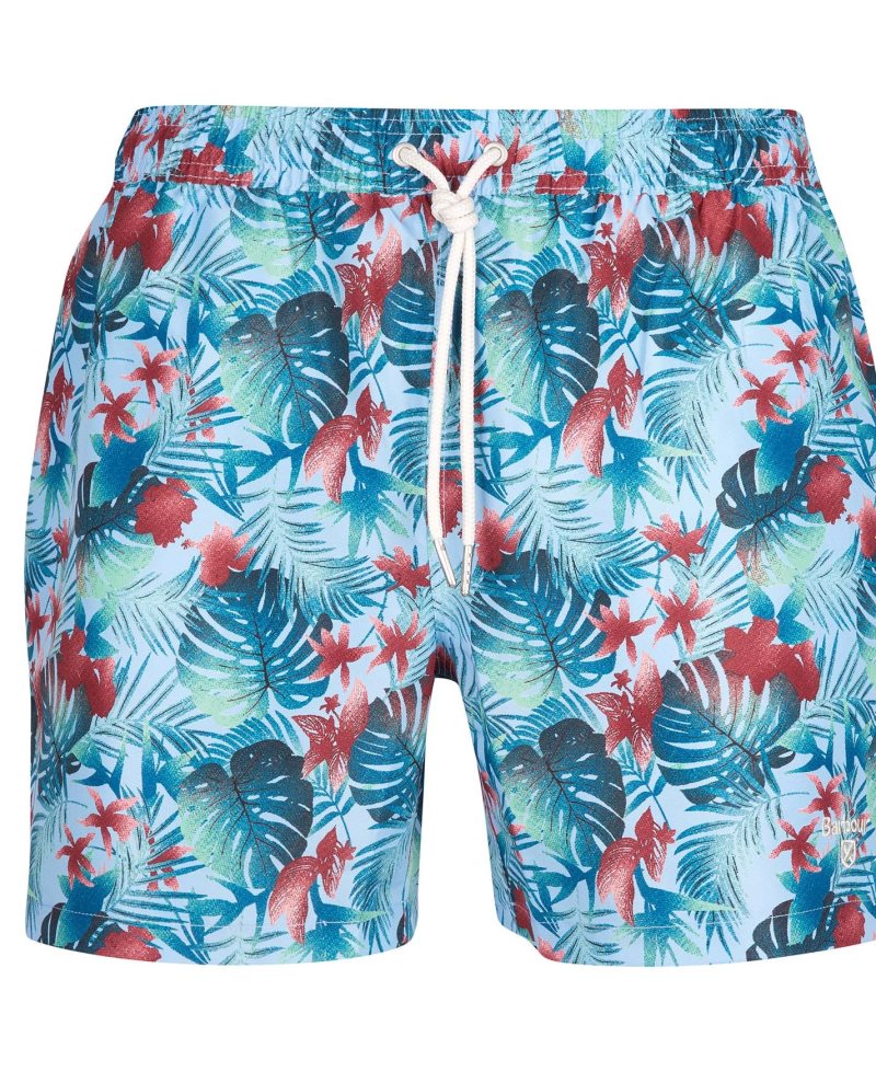 Barbour Hawaiian Print Swim Shorts Powder Blue | PXZ278649