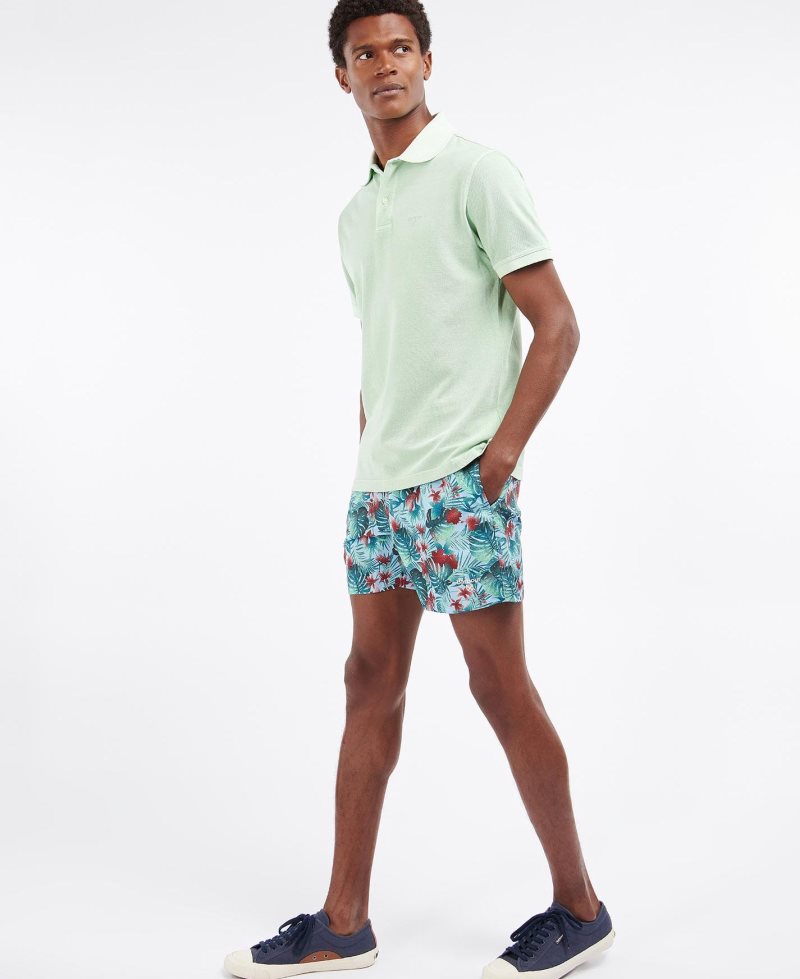 Barbour Hawaiian Print Swim Shorts Powder Blue | PXZ278649