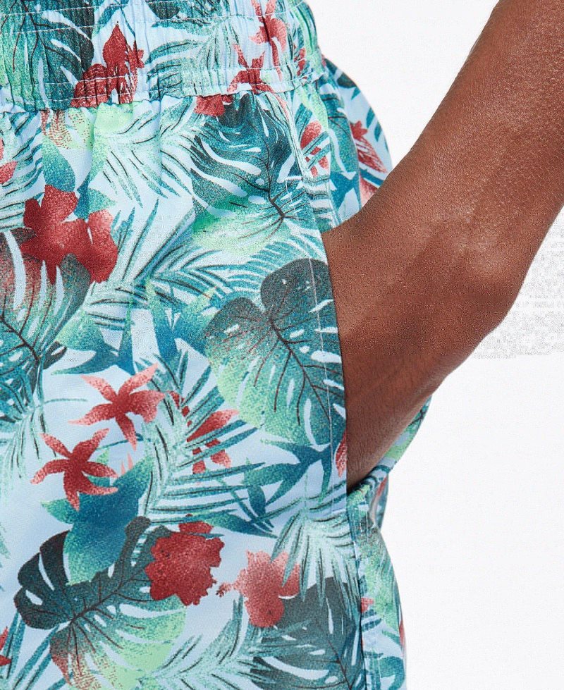 Barbour Hawaiian Print Swim Shorts Powder Blue | PXZ278649