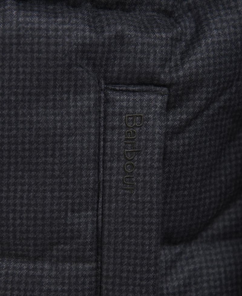 Barbour Hoxley Baffle Quilted Jacket Charcoal Check | VMW768193