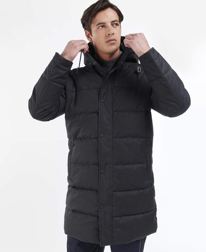 Barbour Hoxley Baffle Quilted Jacket Charcoal Check | VMW768193