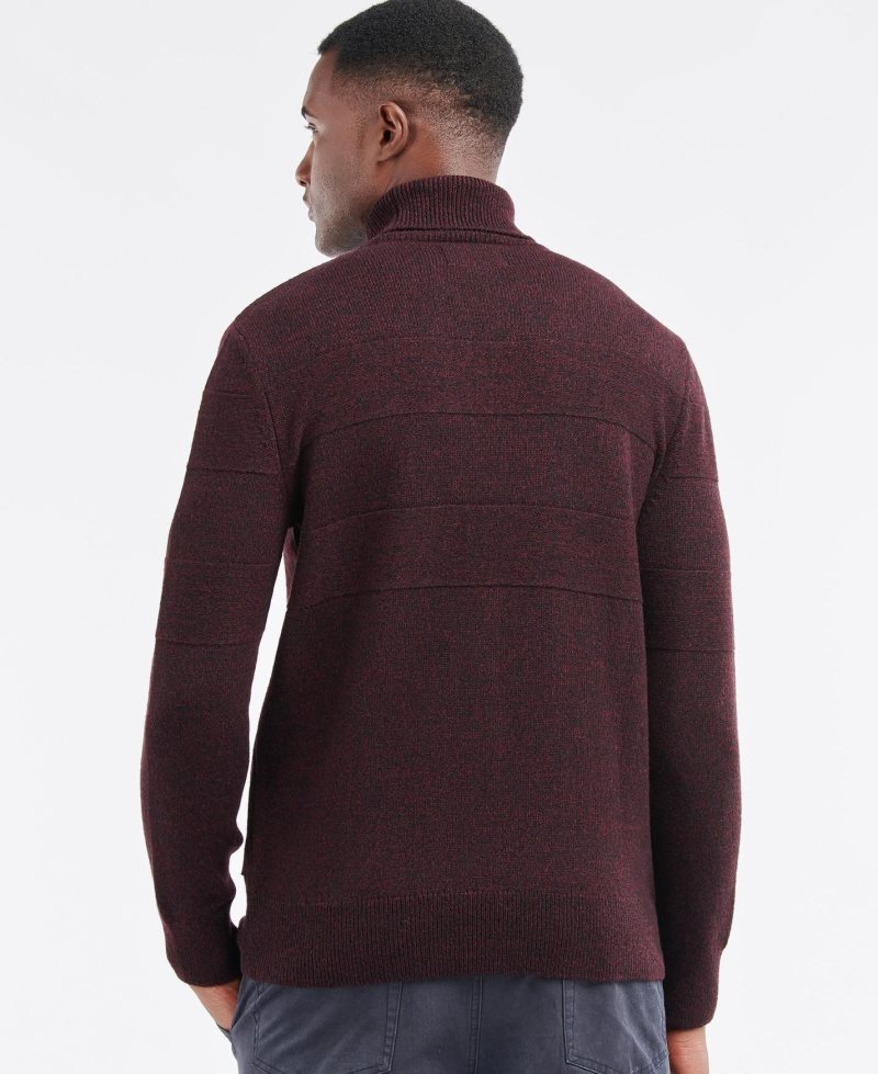 Barbour Hurley Roll Neck Jumper Winter Red | XFM327489