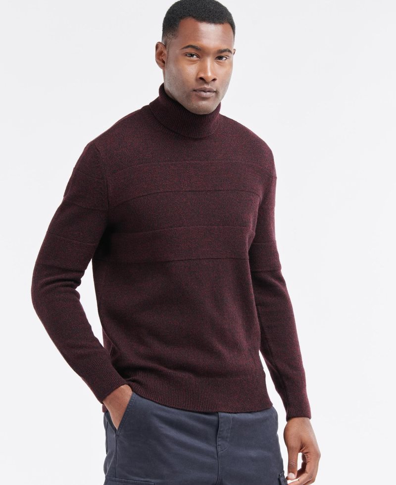 Barbour Hurley Roll Neck Jumper Winter Red | XFM327489