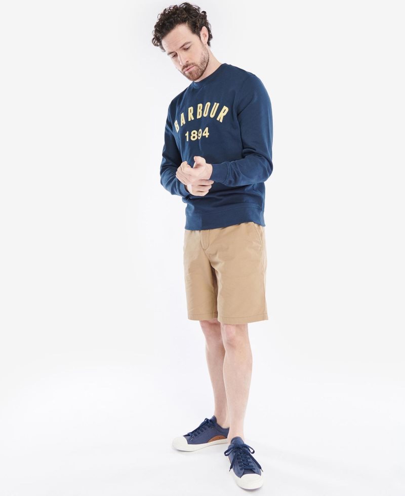 Barbour John Crew Sweatshirt Navy | XFU159386