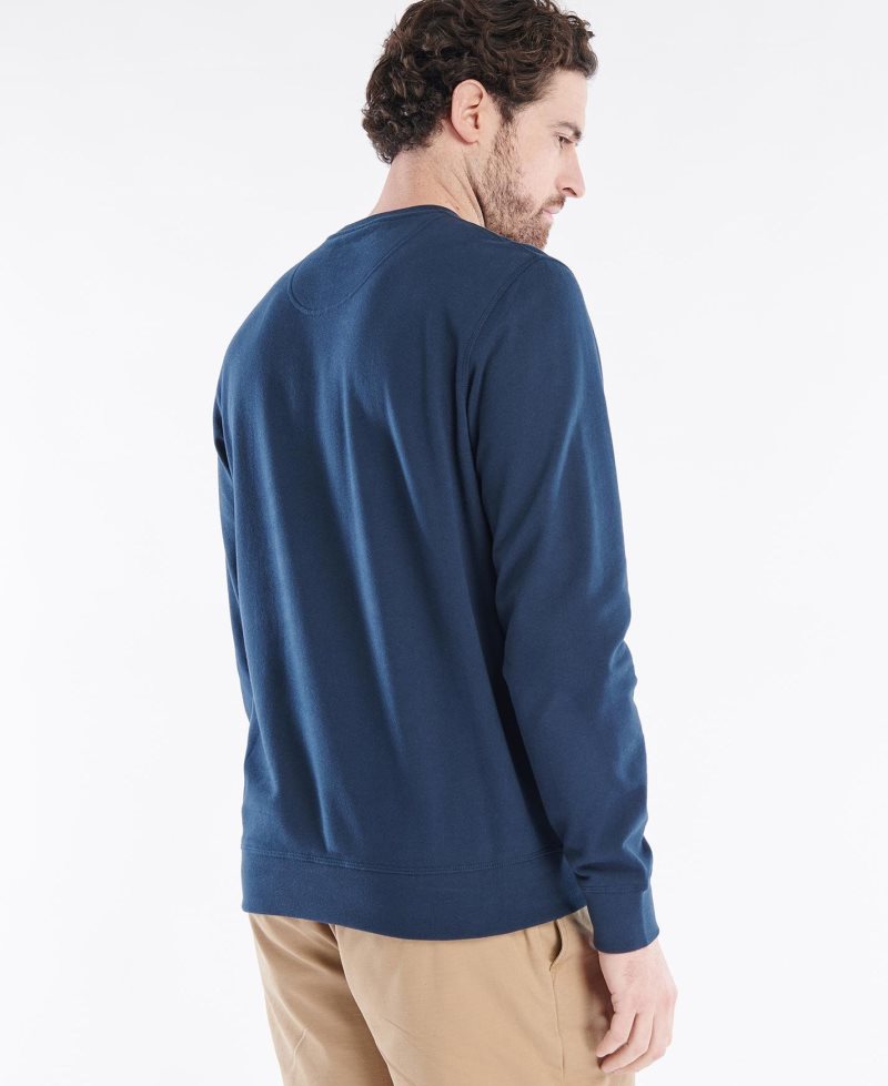 Barbour John Crew Sweatshirt Navy | XFU159386