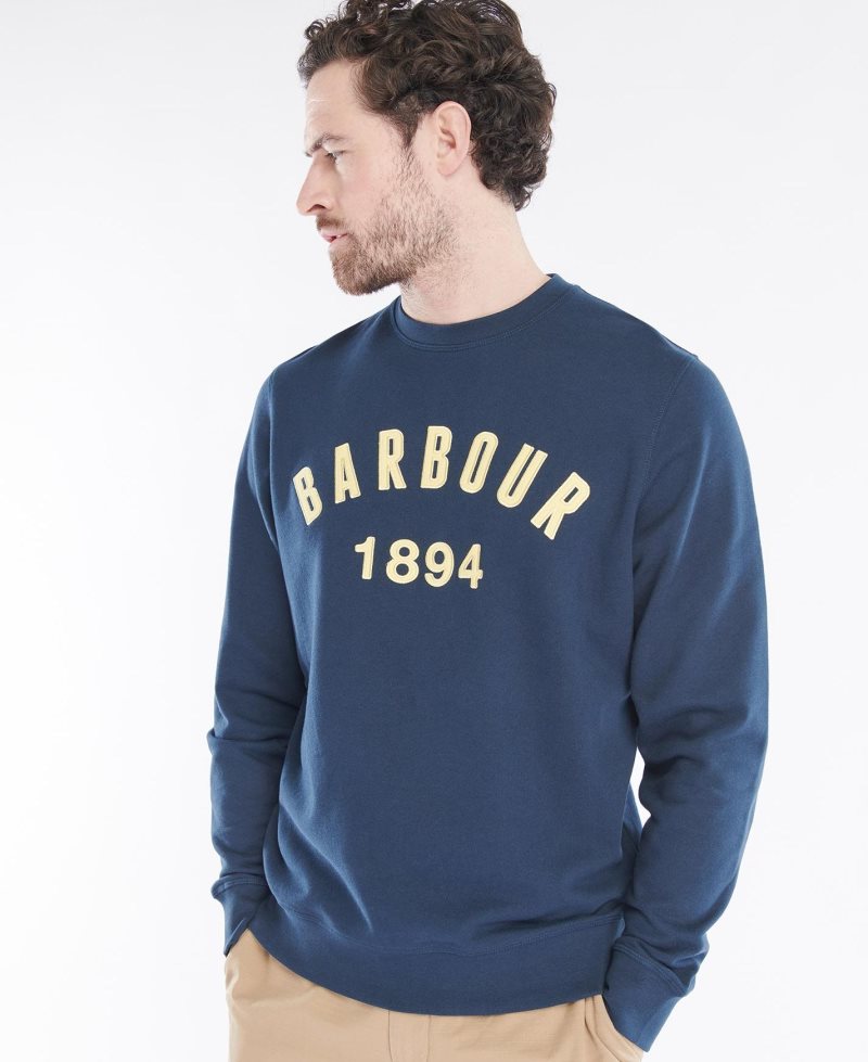 Barbour John Crew Sweatshirt Navy | XFU159386