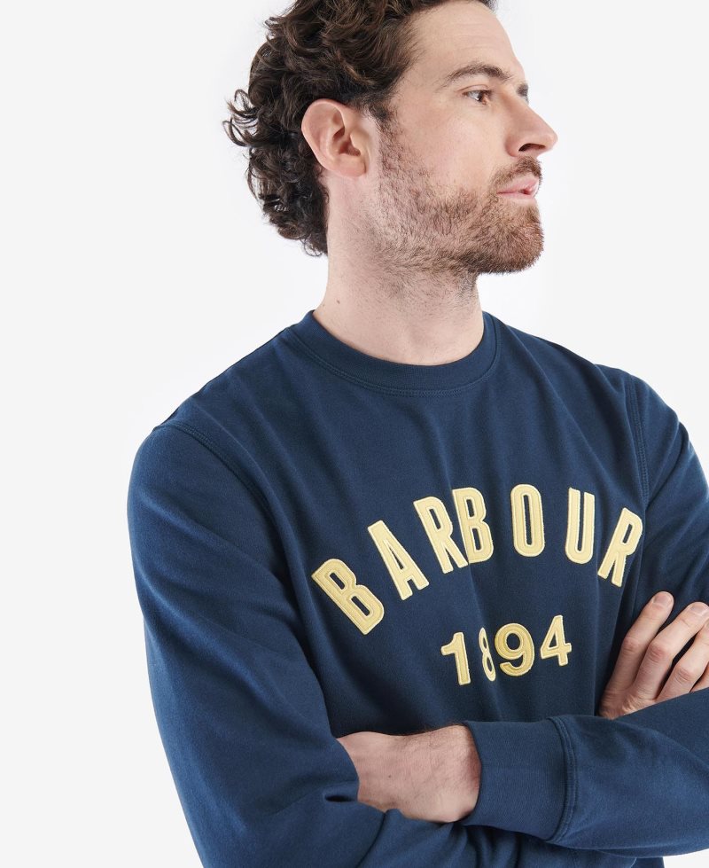 Barbour John Crew Sweatshirt Navy | XFU159386