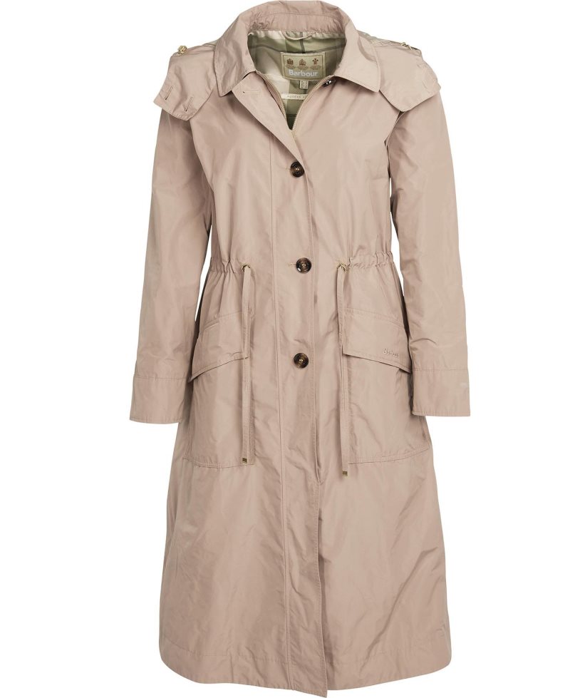 Barbour Juliet Showerproof Jacket Light Trench Rosemary Tartan | YQD548960