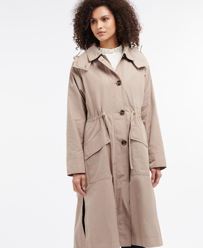 Barbour Juliet Showerproof Jacket Light Trench Rosemary Tartan | YQD548960